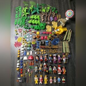 Large Vintage Playmobil Lot 380+ Pieces - Figures Greenery Accessories 80's 90's